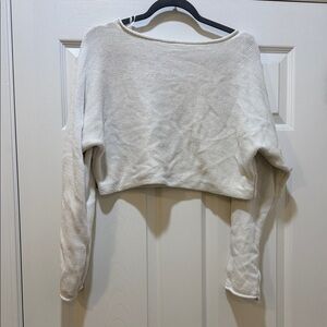 Garage Cropped Cream Sweater